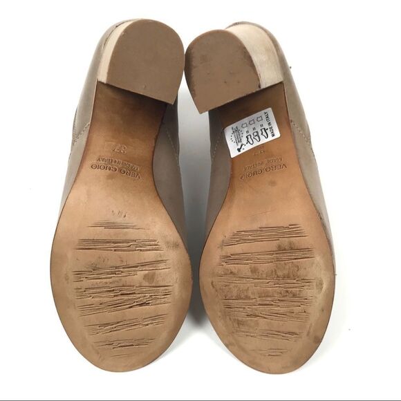 Cordani Balero Stacked Block Ankle Boots Leather Peep Toe Heeled Bootie Italy - Picture 7 of 7